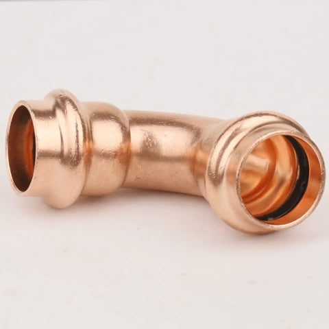 1/2 inch copper press elbow from 12 Pack 1/2 Inch Copper Press Fittings Kit for hot or cold water piping installations.