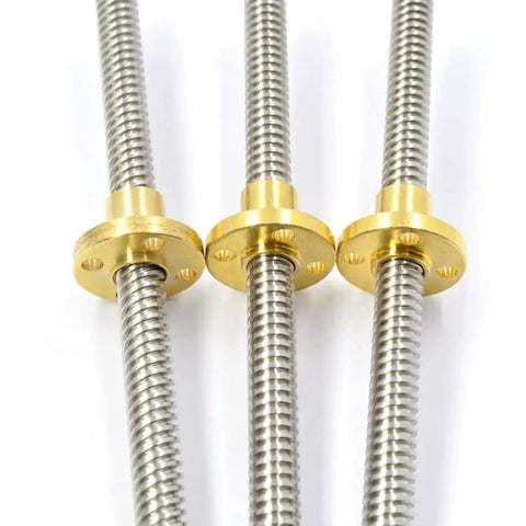 Top Shelf T16 Lead Screw Paired With Beefy Brass Nut For 3D Printers And Cnc Rigs, stainless steel rods with brass nuts