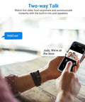 Person using smartphone for two-way talk with 1080p Wireless Camera With Video Doorbell For Home Security No Fuss AI Human Detection