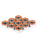 Pro Grade Fishing Reel Ball Bearings Kit With Ceramic Orange Seal For Smooth Casting And Durability Upgrade Spool Bearings For Reels Hardened Steel Double Inner Race Sealed Performance For Heavy Duty Fishing, orange-seal bearings set
