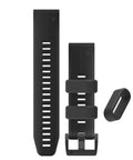 Six Pack Fastener Rings Replacement Kit For Garmin Watches Including Vivoactive 3 5 6 Forerunner 245 645 Venu Sq Vivomove Fenix 5S 6S Silicone Band Keeper Clips For Easy Install And Secure Fit, black silicone ring and band displayed