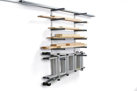 Six Level Wall Mounted Metal Lumber Rack For Garage Organization And Heavy Duty Wood Storage Shelf Pipe Holder Plywood Sheet Stand Optimizing Your Workspace In A Flash with stacked wood.