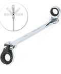 Double End Flexible Head Ratcheting Wrench 13mm And 15mm Set With 180 Degree Pivot for auto repairs and DIY projects
