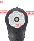 Front view of Two Pack 12V DC Motor Gearbox Kit With 12000 RPM For Ride On Cars Replacement Parts showing measurements