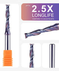 Built Tough Spiral Upcut Router Bit 3/16 Inch Cutting Diameter With 1/4 Shank and Heavy Duty Coating for long-lasting performance.