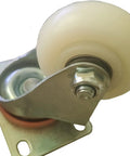 Heavy Duty Top Plate Swivel Caster Wheels For Furniture And Workbenches With Brakes, showing side view of wheel and mount