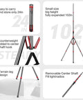 Pro Grade Aluminum Light Stand and Tripod for Photography Adjustable 24 to 102 Inches Studio Ready with terrain leg design