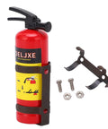 Badass Scale RC Car Mini Fire Extinguisher Decor Gadget With Plug And Play Sticker Mounts Vivid Simulation Detail For Axial SCX10 WPL MN Series Ride Ready Red Upgrade with mounting hardware.