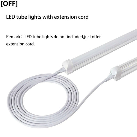 10ft Female to Female Extension Cords for LED Tubes T5 T8, 3-Prong Power Cables connected to LED tube lights