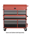 Shop Workhorse 10 Drawer Rolling Tool Chest Cabinet With Slick Roll Casters And 56 Inch Wide Steel Build for garage storage in orange.