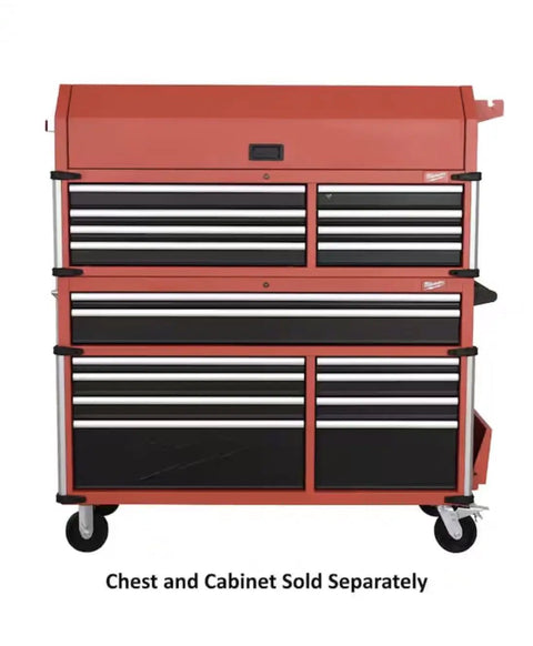 Shop Workhorse 10 Drawer Rolling Tool Chest Cabinet With Slick Roll Casters And 56 Inch Wide Steel Build for garage storage in orange.