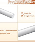 Two Pieces 3/16 Inch Round Aluminum Rods, 12 Inch Length, 6061 Aluminum Bar Stock For DIY Projects, Machining And Lathe Work, Industry Construction, Heavy Duty, Corrosion Resistant Rods For Crafting, shown in two angled views