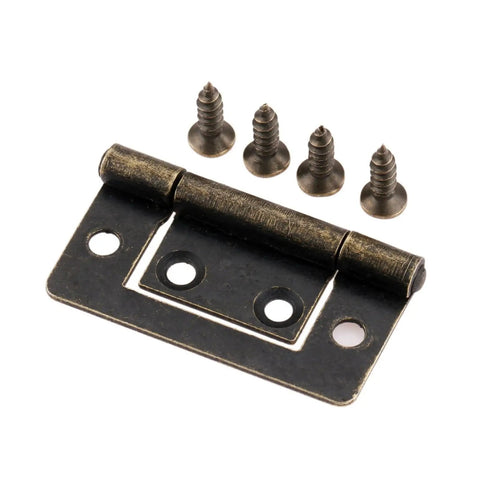 Rotating Concealed Door Hinge Set 2 Pack No Fuss 38x20mm with included screws for cabinets and drawers.