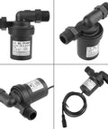12V 10W DC Brushless Circulation Pump Solar Water Heater Hero High Temp Beast with black body and multiple inlets.
