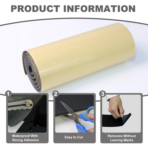 Premium Closed Cell Neoprene Foam Sheet With Adhesive Backing 12 X 59 X One Quarter Inch Rubber Padding rolled and easy to cut.