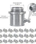 Heavy Duty 1/2 Inch Emt Set Screw Connectors Zinc Die Cast Electrical Conduit Fittings 25 Pack with close-up detail.