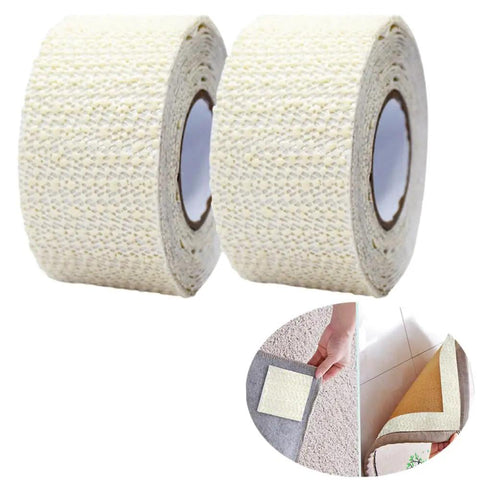 Double-Sided Anti-Slip Rug Tape Gripper For Hardwood Floors And Tile Keeps Rugs In Place With Strong Dual Grip Set of Two Rolls