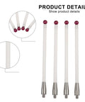ArtHoval 4-piece CMM touch probe stylus set with ceramic stems and Ø6mm red balls, threaded shanks