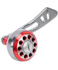 Upgrade Your Gear With This Sweet Pongnas Aluminum Alloy Baitcasting Reel Power Handle, Featuring A Lightweight Ergonomic Grip Knob And Universal Fit Kit For Smooth Casting Action Perfect For Red Fishing Adventures., aluminum alloy baitcasting reel handle with red ergonomic knob