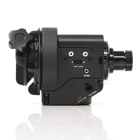Side view of Must Have Portable Equatorial Sky Memo S Auto Guide Terminal Astronomy Accessory Black Battery Powered.