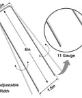 120 Pack 6 Inch Galvanized U Shaped Garden Stakes 11 Gauge Rust Proof Ground Stakes dimensions and gauge detail