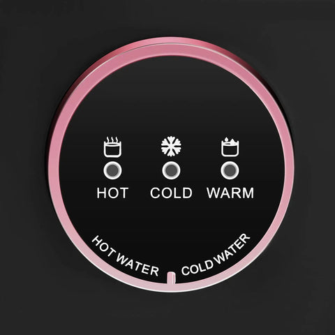Close-up of temperature control dial on Top Loading 4.99 Gallon Hot And Cold Water Dispenser with Electric Cooler and Heater, Black Finish