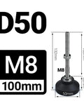 Adjustable Lathe Leg Set With 50mm Dia Threaded Beefy Leveling Feet Swivel Base Articulating Legs M8 For Machinery