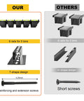 Comparison of Heavy Duty Garage Ceiling Storage Rack System with 6 rails for 5 bins vs. others with 6 rails for 3 bins