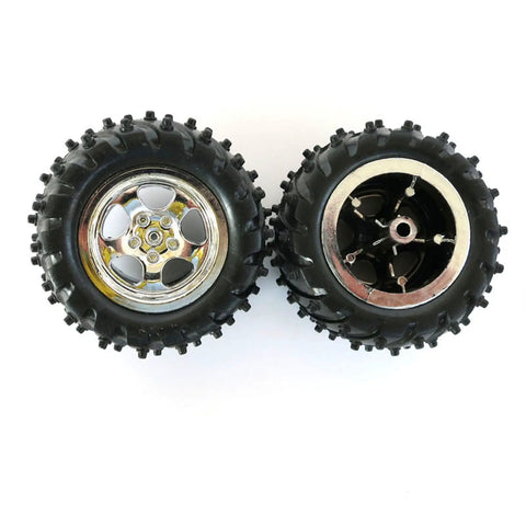 4Pcs RC Car Wheels And Tires Set Built For Tough RC Short Course Trucks With 5.5 Cm Diameter And 2.8 Cm Wide Rubber Tires 0.29 Cm Axle Hole
