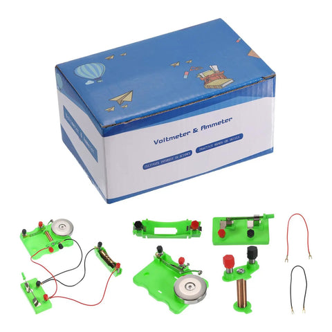 Hands On Magnetism Lab Kit With Electric Bell Induction Circuit Electromagnet Switch And Battery Box Educational Physics Experiment Set displayed with packaging and components.