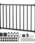 Tough As Nails Aluminum Deck Gate With Self Closing Hinge And Rust Proof Latch Setup For Screen Porch Fence showing components and hardware.