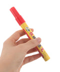 4Pc Waterproof Paint Markers Set For Mahjong Tiles And Hobby Repairs, Extra Fine Tip, Quick Dry Formula, Works On Plastic And Rocks, Fillable Paint Pens For Game Accessories And Tiny Details, red-capped marker in hand
