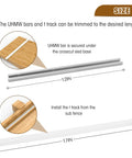 DIY Crosscut Table Saw Sled Kit With Guide Booklet For Building Your Own Tablesaw, UHMW bars and t-track shown with measurements