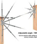 Beefy Heavy Duty Steel Cable Railing Hardware Kit with adjustable 0-180 degree angles on wood posts