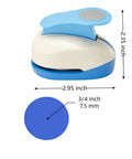 Three Quarters Inch Circle Punch 19mm Circular Cutter Tool Lever Punch for paper crafts shown with size dimensions