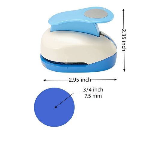 Three Quarters Inch Circle Punch 19mm Circular Cutter Tool Lever Punch for paper crafts shown with size dimensions