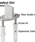 Sliding Barn Door Bottom Floor Guide With T Shape Design, silver finish, with screws and anchors included, product list view.