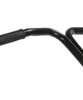 Close-up of black handlebar on Heavy Duty 70 Pound Turf Broadcast Spreader For Contractors Red With Weatherproof Hopper And Enclosed Gear System