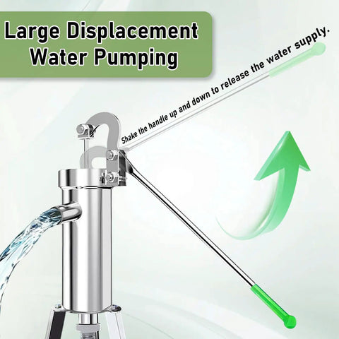 Stainless Steel Manual Well Pump For Home And Garden Water Suction Hand Pump Pitcher Pump For Wells Up To 26 Feet Durable