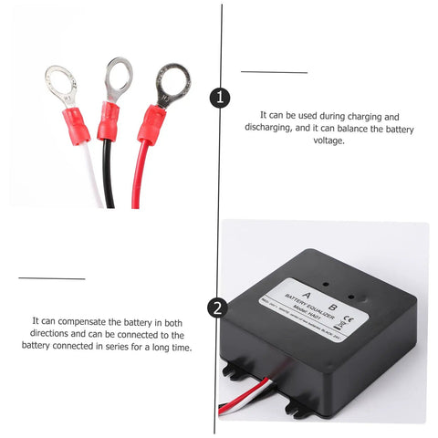 Zero Fluff 24V Heavy Duty Battery Equalizer Voltage Balancer For Nickel And Lithium Ion Packs Pro connecting wires view.
