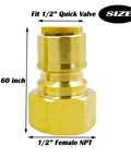 Half Inch Quick Connect Disconnect Plug Fittings Set For Gas Grills Brass NPT Male And Female Connectors Propane Hose Adapter