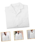 Snug Fit Lab Coat For Men Comfortable Medical Coat For Docs And Students Versatile Lab Wear folded with collar visible