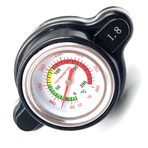 High Pressure Radiator Cap With Temperature Gauge 1.8 Bar For Honda CR125R CR250R CR500R Durable Cooling Upgrade top view
