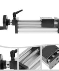 Rock Solid Dual Optical Axis Manual Sliding Table With 100mm Travel CNC Linear Rail Guide Aluminum Alloy Slide Stage For Precise Non Standard Automation And Heavy Duty Micro Machining, side view