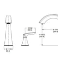 Technical diagram of Roman Tub Faucet Trim Kit With High Arc Spout And 2-Handle Deck Mount 3-Hole Installation Brushed Nickel Finish Valve Not Included