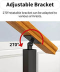 Rock Solid Heavy Duty Side Mount Railing Kit Featuring Powder Coated Wrought Iron Balusters And Support Columns Ideal For Balcony Deck Patio Stairs Project Approx 30 Inch Black Finish adjustable bracket showing 270° rotation capability.