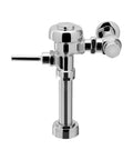Manual Flushometer For Commercial Restrooms And Applications 1.28 GPF Flush Valve With Single Flush Non Hold Open Handle Top Spud Connection Polished Chrome Finish