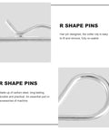 Close-up of 20 Piece R Shaped Hair Pin Cotter Clips Carbon Steel Spring Fasteners Kit For Automotive And Trailer Hitch Lock System M2 To M4