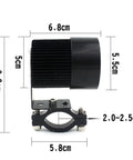 Bright 20W LED Motorcycle Headlight For 12V To 85V Systems Waterproof Front Lamp Side View with Measurements