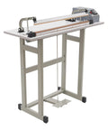 Solid Workhorse Foot Pedal Heat Sealing Machine 110V 850W with stable metallic frame for commercial use.